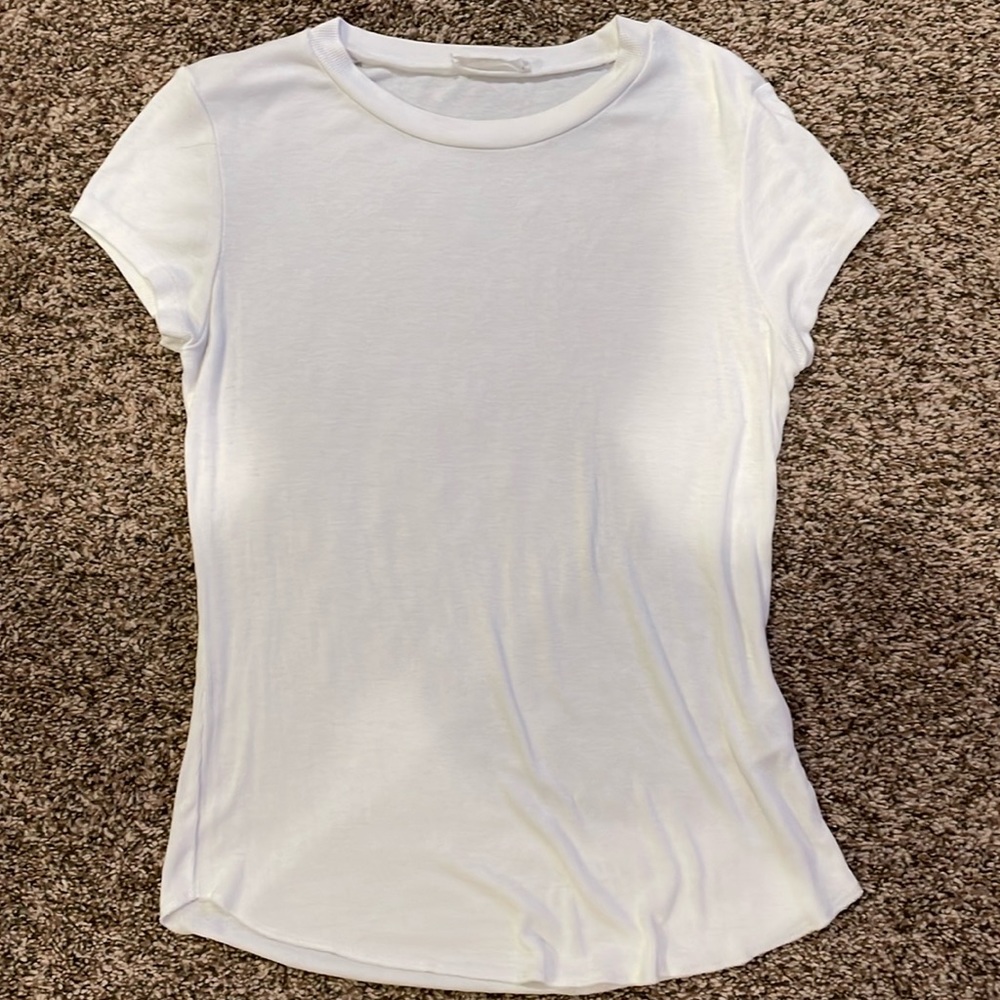 Talulah Ribbed Fitted Short Sleeve Tee Size 2XL White EUC